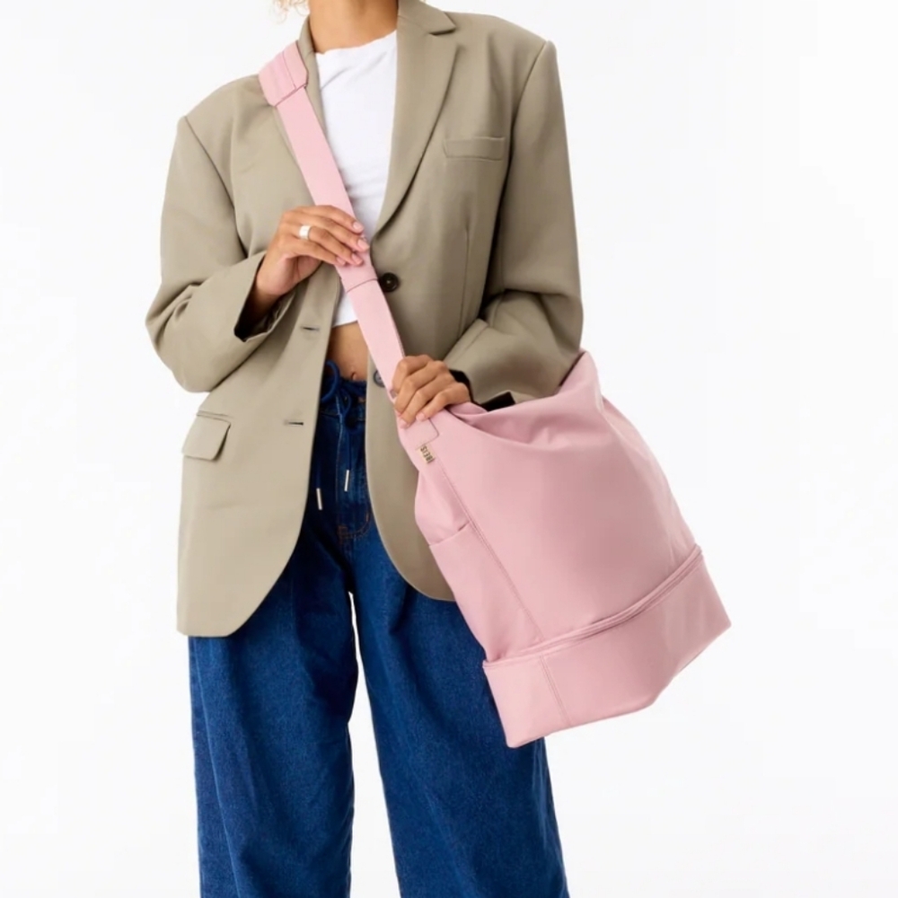 Beis Pink Nylon Shoulder Tote